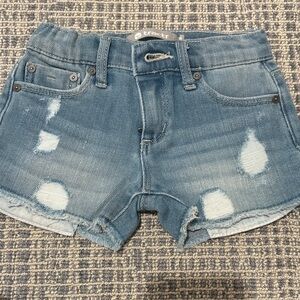 Tractr Distressed Light Blue Jean Shorts